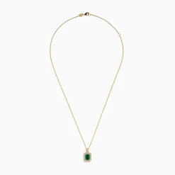 Necklaces & Pendants|Effy Jewelry Brasilica 14K Yellow Gold Emerald and Diamond Pendant