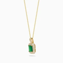 Necklaces & Pendants|Effy Jewelry Brasilica 14K Yellow Gold Emerald and Diamond Pendant