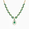 Necklaces & Pendants|Effy Jewelry Brasilica 14K Yellow Gold Emerald and Diamond Necklace, 9.74 TCW