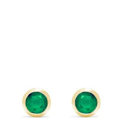 Earrings|Effy Jewelry Brasilica 14K Yellow Gold Emerald Stud Earrings, 0.95 TCW