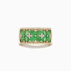 Rings|BH Multi Brasilica 14K Yellow Gold Emerald and Diamond Ring