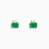 Earrings|Effy Jewelry Brasilica 14K Yellow Gold Emerald and White Sapphire Stud Earrings