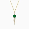 Necklaces & Pendants|BH Multi Brasilica 14K Yellow Gold Emerald and Diamond Pendant, 1.66 TCW