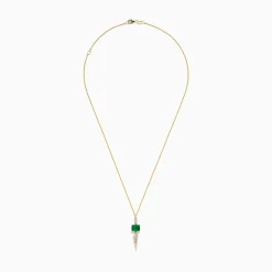 Necklaces & Pendants|BH Multi Brasilica 14K Yellow Gold Emerald and Diamond Pendant, 1.66 TCW