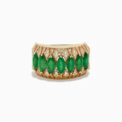 Rings|Effy Jewelry Brasillica 14K Yellow Gold Emerald and Diamond Ring