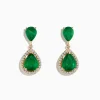 Earrings|Effy Jewelry Brasillica 14K Yellow Gold Emerald and Diamond Drop Earrings