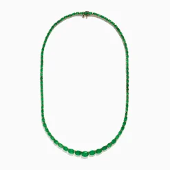 Necklaces & Pendants|Effy Jewelry Brasillica 14K Yellow Gold Emerald Graduated Eternity Necklace
