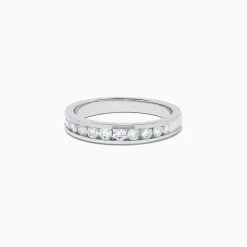 Rings|effyjewelry.com Bridal 14K White Gold Channel Set Diamond Band, 0.49 TCW