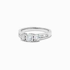 Rings|effyjewelry.com Bridal 14K White Gold Diamond Three Stone Ring, 0.39 TCW