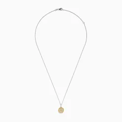 Necklaces & Pendants|Effy Jewelry Canare 14K 2-Tone Gold Cushion Double Halo Yellow Diamond Pendant