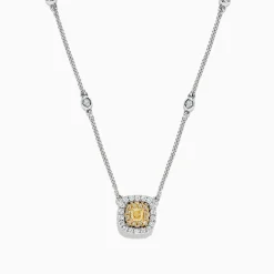 Necklaces & Pendants|BH Multi Canare 18K 2-Tone Gold Yellow u0026 White Diamond Necklace, 0.68 TCW