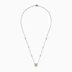 Necklaces & Pendants|BH Multi Canare 18K 2-Tone Gold Yellow u0026 White Diamond Necklace, 0.68 TCW