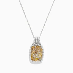 Necklaces & Pendants|Effy Jewelry Canare 14K 2-Tone Gold Yellow and White Diamond Pendant