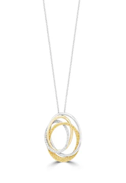 Necklaces & Pendants|Effy Jewelry Canare 14K 2-Tone Gold Yellow and White Diamond Crossover Pendant, 0.45 TCW