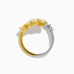 Rings|Effy Jewelry Canare 18K Two Tone Gold White u0026 Yellow Diamond Bypass Ring