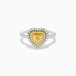 Rings|Effy Jewelry Canare 18K Two Tone Gold White u0026 Yellow Diamond Heart Ring