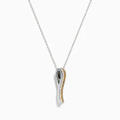 Necklaces & Pendants|Effy Jewelry Canare 14K Two Tone Gold White and Yellow Diamond Pendant