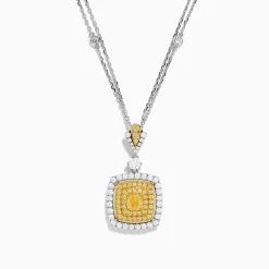 Necklaces & Pendants|Effy Jewelry Canare 18K Two Tone Gold White and Yellow Diamond Pendant