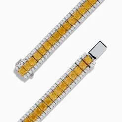 Bracelets|Effy Jewelry Canare 18K Two Tone Gold White u0026 Yellow Diamond Bracelet