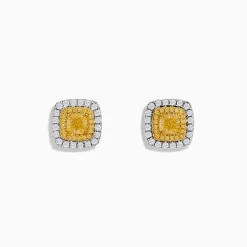 Earrings|Effy Jewelry Canare 18K Two Tone Gold White and Yellow Diamond Earrings