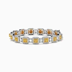 Bracelets|Effy Jewelry Canare 18K Two Tone Gold White u0026 Yellow Diamond Gold Bracelet