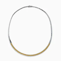 Necklaces & Pendants|Effy Jewelry Canare 14K Two Tone Gold White and Yellow Diamond Necklace