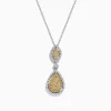 Necklaces & Pendants|Effy Jewelry Canare 14K Two Tone Gold Yellow and White Diamond Pendant