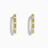 Earrings|Effy Jewelry Canare 18K Two Tone White and Yellow Diamond Hoop Earrings