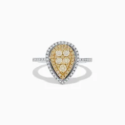Rings|Effy Jewelry Canare 14K Two Tone White and Yellow Diamond Ring