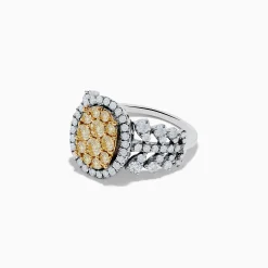 Rings|Effy Jewelry Canare' 14K Two Tone White and Yellow Diamond Ring