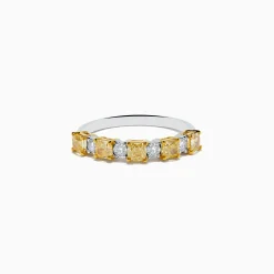Rings|Effy Jewelry Canare 18K Two Tone White u0026 Yellow Diamond Band Ring