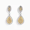 Earrings|Effy Jewelry Canare` 14K Two Tone Yellow and White Diamond Earrings
