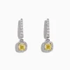 Earrings|Effy Jewelry Canare 18K Two-Tone Cushion Cut Yellow Diamond Drop Earrings, 1.06 TCW
