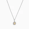 Necklaces & Pendants|Effy Jewelry Canare 18K Two-Tone Gold Cushion Cut Yellow Diamond Pendant, 0.52 TCW