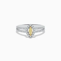 Rings|Effy Jewelry Canare 18K Two-Tone Gold Marquise Shaped Yellow Diamond Ring
