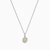 Necklaces & Pendants|Effy Jewelry Canare 18K Two-Tone Gold Oval Yellow Diamond Pendant, 0.46 TCW