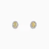 Earrings|Effy Jewelry Canare 18K Two-Tone Gold Oval Yellow Diamond Stud Earrings, 0.51 TCW