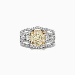 Rings|Effy Jewelry Canare 14K Two-Tone Gold Yellow and White Diamond Ring, 2.16 TCW