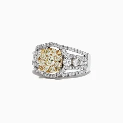 Rings|Effy Jewelry Canare 14K Two-Tone Gold Yellow and White Diamond Ring, 2.16 TCW