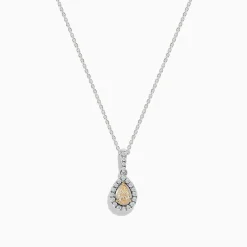 Necklaces & Pendants|Effy Jewelry Canare 18K Two-Tone Gold Yellow and White Diamond Teardrop Pendant