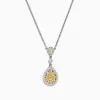 Necklaces & Pendants|Effy Jewelry Canare 18K Two-Tone Gold Yellow and White Diamond Pendant, 0.74 TCW