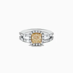 Rings|Effy Jewelry Canare 14K Two-Tone Gold Yellow Diamond Ring Set