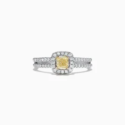 Rings|Effy Jewelry Canare 18K Two-Tone Gold Yellow and White Diamond Ring, 0.72 TCW