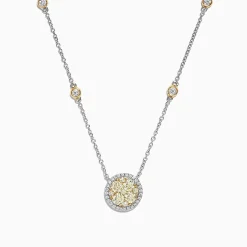 Necklaces & Pendants|Effy Jewelry Canare 14K Two-Tone Gold Yellow and White Diamond Pendant, 1.33 TCW