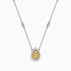 Necklaces & Pendants|BH Multi Canare 18K Two-Tone Gold Yellow and White Diamond Necklace, 0.69 TCW