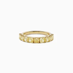 Rings|BH Multi Canare 18K Yellow Gold Cushion Cut Yellow Diamond Band 2.21 TCW