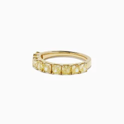 Rings|BH Multi Canare 18K Yellow Gold Cushion Cut Yellow Diamond Band 2.21 TCW