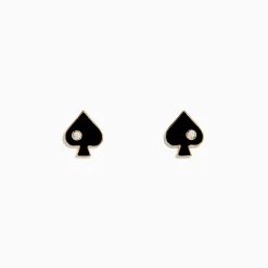 Earrings|Effy Jewelry Casino 14K Yellow Gold Diamond Spade Suit Enamel Earrings