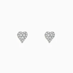 Earrings|Effy Jewelry Casino 14K Yellow Gold Diamond Heart Stud Earrings