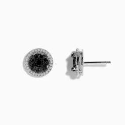 Earrings|Effy Jewelry Caviar 14K White Gold White and Black Diamond Stud Earrings